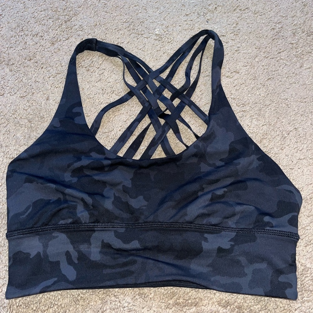 Lululemon Free To Be Moved Black camo bra